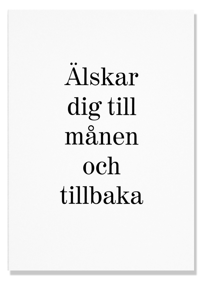 Skylt Älskar dig till månen och tillbaka